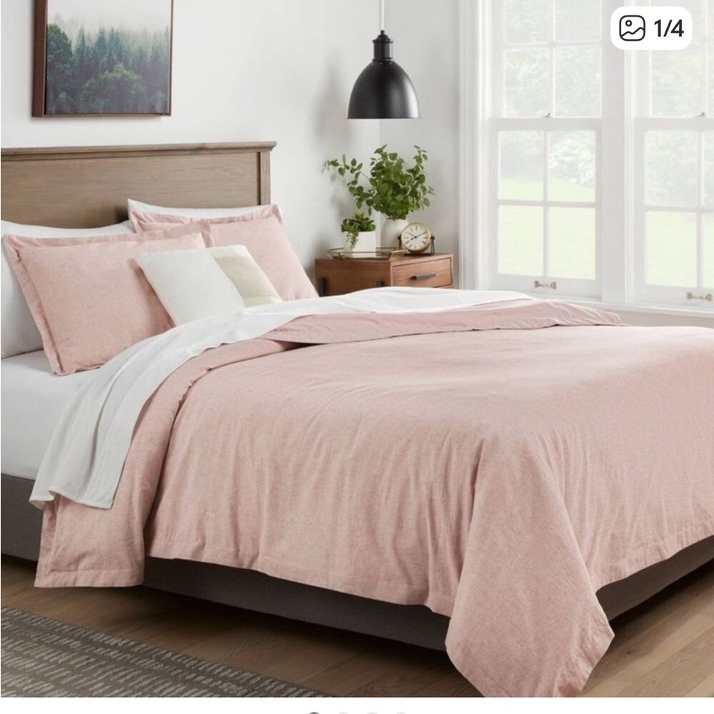 Threshold - king Cotton Linen Chambray Duvet  Terracotta NWT